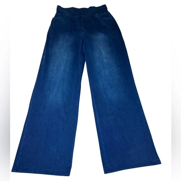 a new day Stretch Dark Blue Flare Wide Leg Jeans - Picture 1 of 6